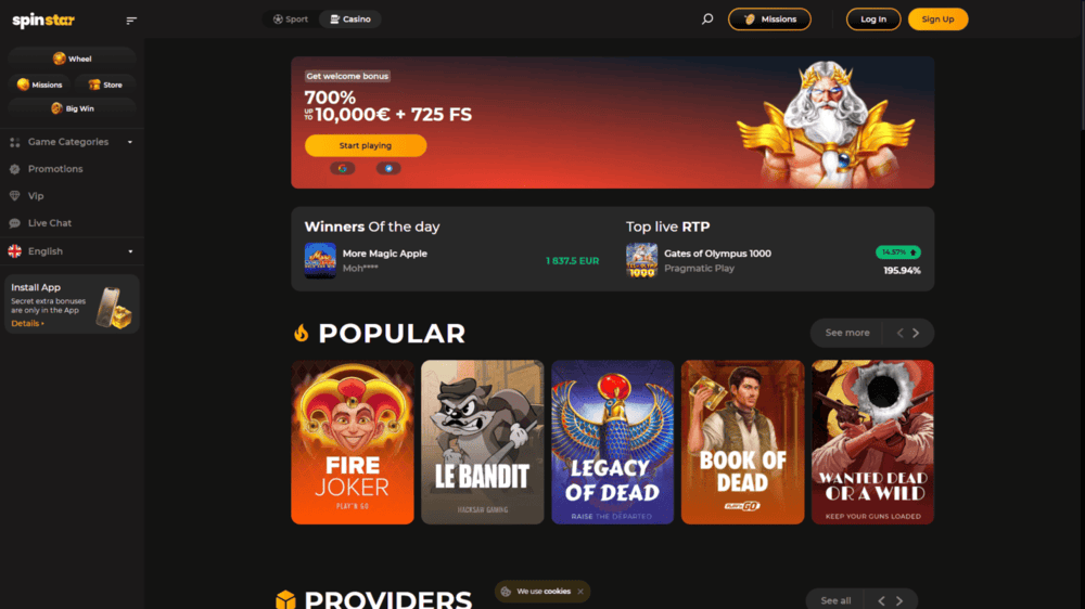 spinstar casino zonder cruks